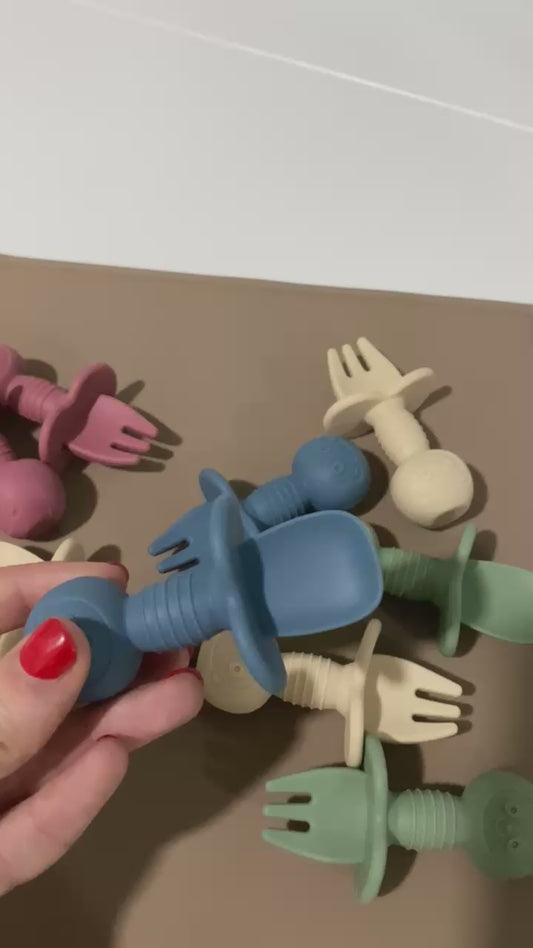 Colher e garfo em silicone